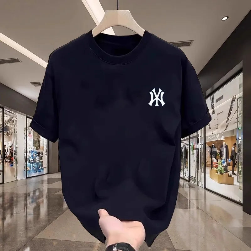 New Short-sleeved T-shirt - Pure Cotton, for Both Men and Women, for A Couple. 2026 Summer, Loose and Casual Round-neck T-shirt.