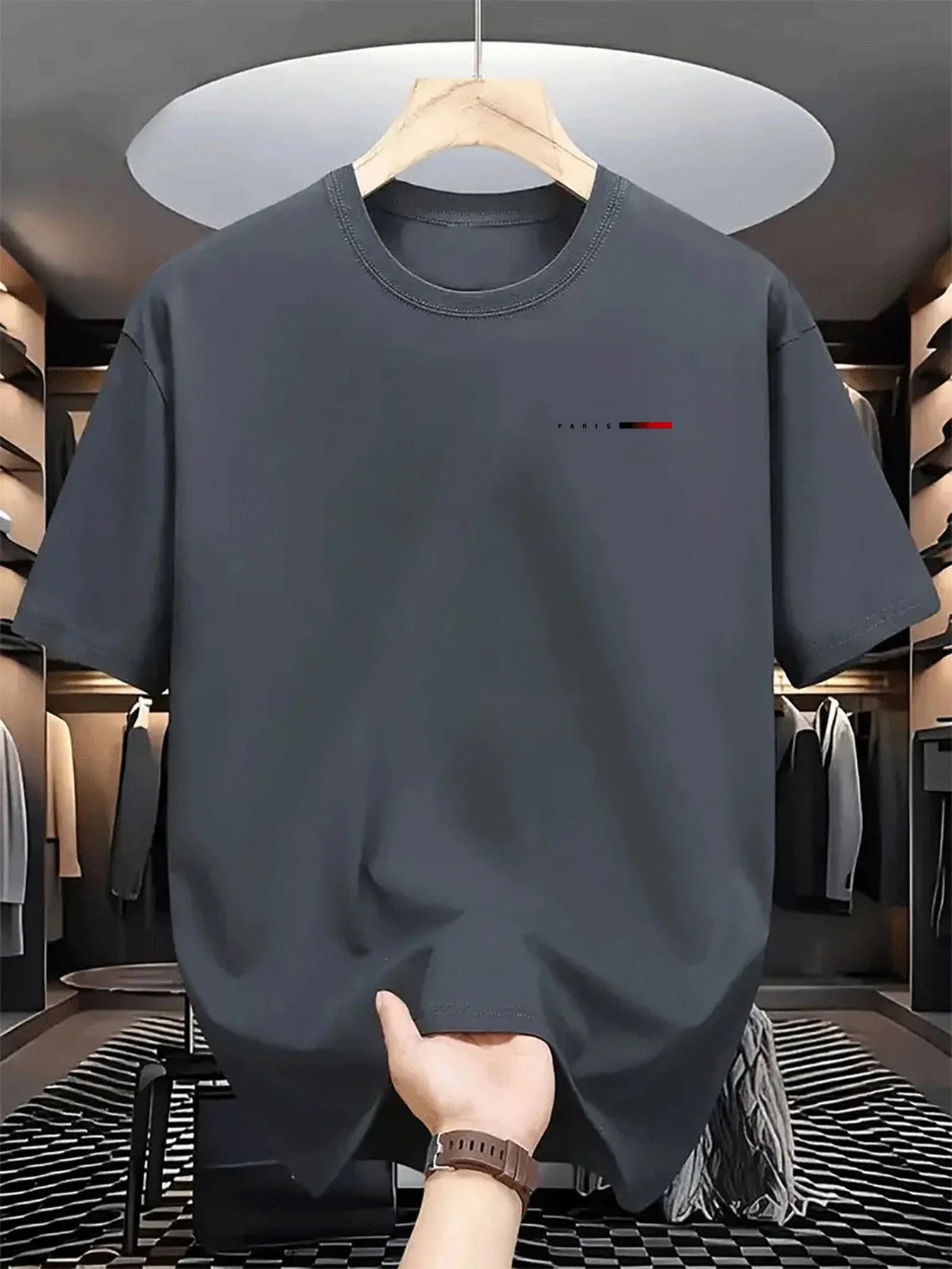 Herren Atmungsaktives Kurzarm-T-Shirt – Sommer Rundhals Einfarbiges Casual Oberteil mit Kühlendem Komfort, Knitterfest & Leicht