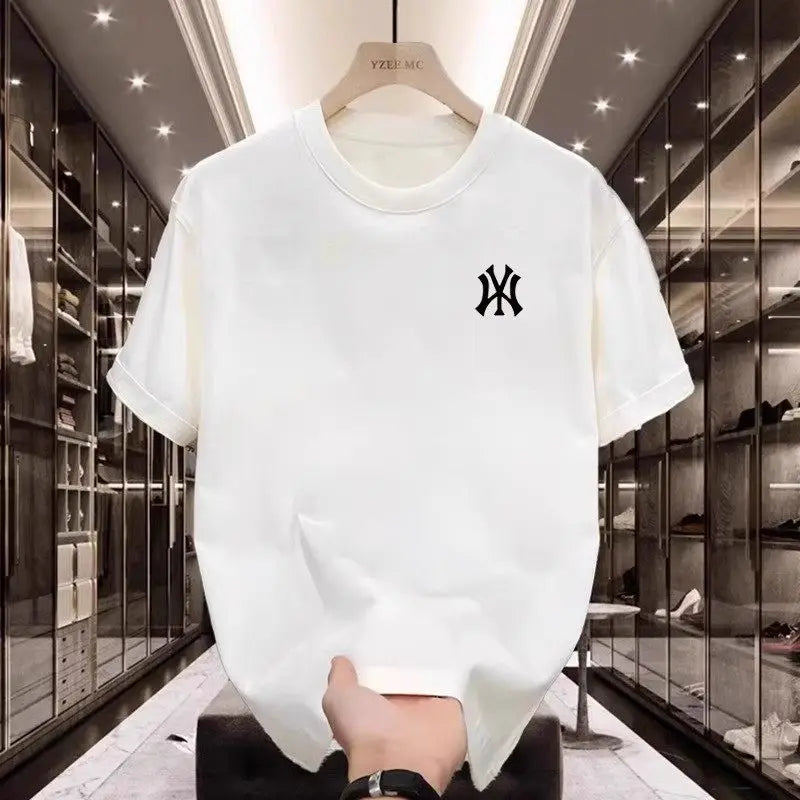New Short-sleeved T-shirt - Pure Cotton, for Both Men and Women, for A Couple. 2026 Summer, Loose and Casual Round-neck T-shirt.