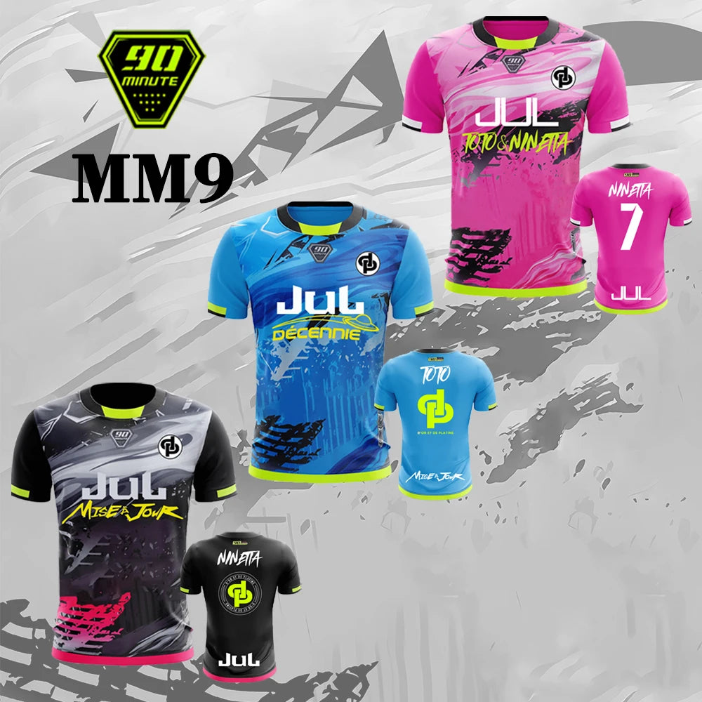 2026 90 Minutes Series MM9 JUL Football Shirt Men's Summer Outdoor Sports Quick-drying Jersey Fitness Training O-neck T-shirt