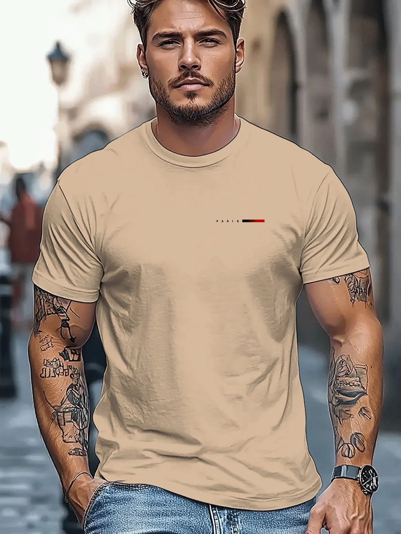Herren Atmungsaktives Kurzarm-T-Shirt – Sommer Rundhals Einfarbiges Casual Oberteil mit Kühlendem Komfort, Knitterfest & Leicht